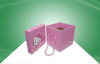 Boîte-cadeau rose décoratif de papier de Hellokitty avec la poignée pour les casse-croûte de emballage
