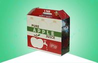 L'emballage fait sur commande de papier ondulé enferme dans une boîte le conteneur de jus de pomme avec la poignée forte