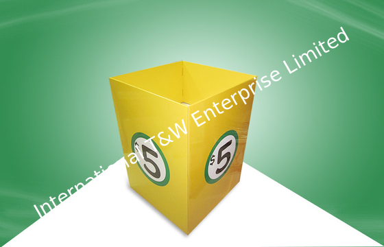 acheter Poubelles brillantes d'affichage de carton de jaune de stratification pour favoriser Dvds online manufacture