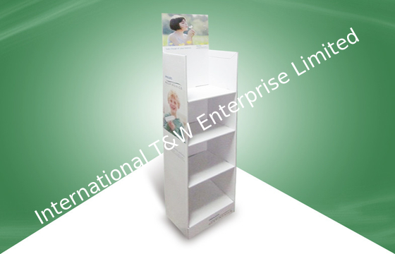 acheter Impression offset debout libre d'unités de visualisation de carton d'étagère du blanc quatre online manufacture