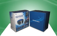 Boîtes fortes bleues d'emballage de papier ondulé avec la poignée en plastique pour l'oreille - téléphone