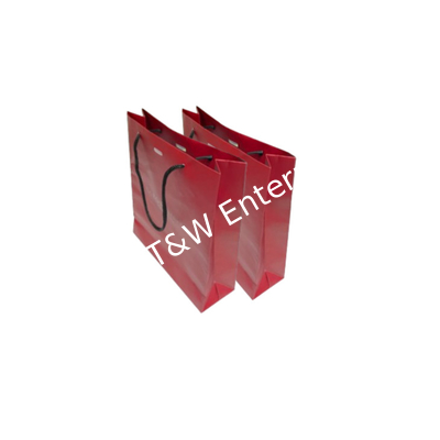 Un bon prix. Sacs de magasinage en papier personnalisé à poignée en nylon Type de fond rigide avec stratification brillante/matte en ligne