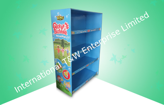 Un bon prix. Panneau fort de papier peint de présentoirs de plancher de carton d'étagère d'OEM/ODM 4 double en ligne