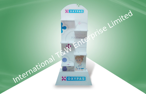 Un bon prix. Affichage attirant stable durable de supports de carton pour des produits de Footware en ligne