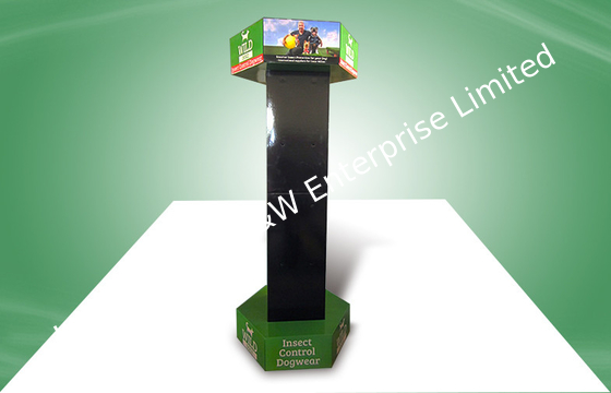 Un bon prix. Six présentoirs écologiques de plancher de carton d'entresort pour des produits d'usage d'animal familier en ligne