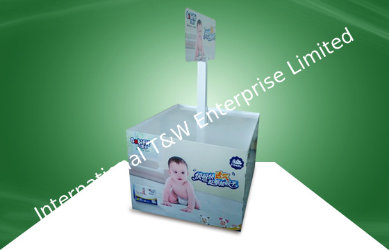 Grand support d'affichage de palette de la publicité de carton pour la promotion de produits de bébé de serviette