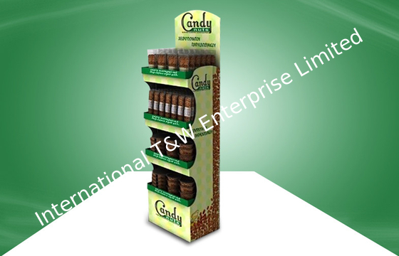 Un bon prix. Affichage adapté aux besoins du client de carton de POP de sucrerie avec quatre l'étagère, présentoirs de plancher de carton en ligne